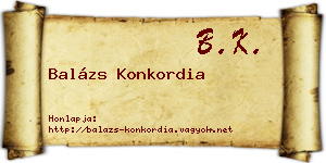 Balázs Konkordia névjegykártya